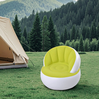 Canapé gonflable en PVC vert, vente flash, fauteuil gonflable en PVC en stock