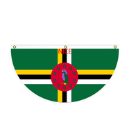 Drapeau de Saint-Martin personnalisé en demi-cercle pour balcon domestique, rassemblements sportifs et fêtes familiales en plein air
