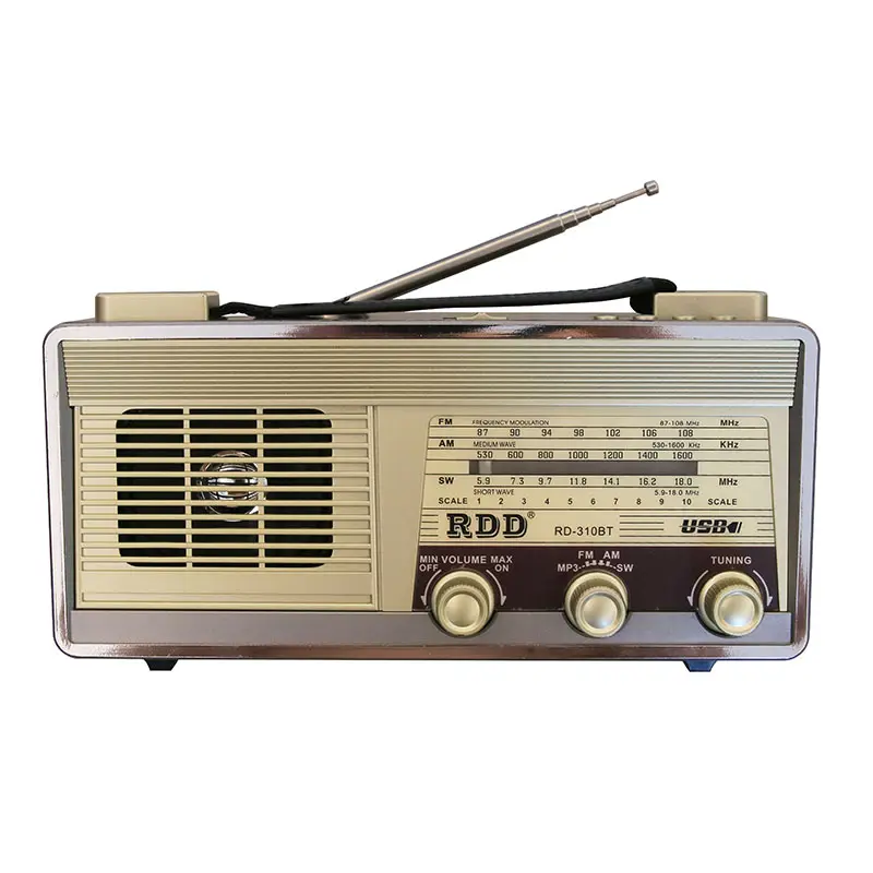 RD-310BT Vintage good quality retro multi bands wooden radio with music player blueteeth torch light