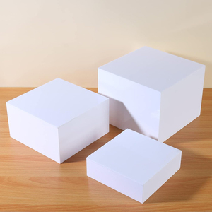 Soportes de exhibición de acrílico apilables, elevadores de cubo blanco, cajas de exhibición de alimentos de <span class=keywords><strong>3</strong></span> niveles para panadería, buffet, postre o Decoración de mesa al por menor - Product Image 4