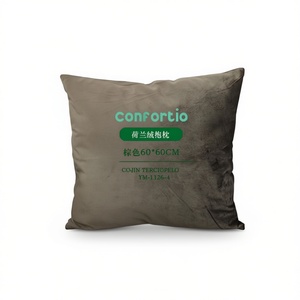 Cuscino in Velluto Olandese 60*60 Marrone, Cojin Terciopelo, Cuscini per Seduta e Decorativi - Product Image 2