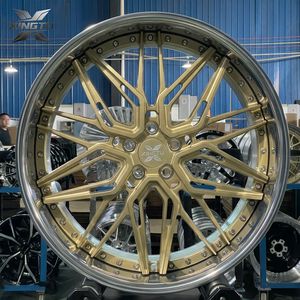 Jantes en aluminium forgé sur mesure XINGTU 6061-T6, à profil profond, finition maille dorée, PCD 5x112 5x114.3 pour <span class=keywords><strong>BMW</strong></span> Mercedes Audi Lexus VIP 18-24 - Product Image 1