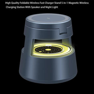 Nuevo diseño 5 en 1 Cargador inalámbrico magnético portátil rápido 15W Lámpara de noche IPhone <span class=keywords><strong>AirPods</strong></span> IWatch Tipo-C <span class=keywords><strong>Altavoz</strong></span> de música Bluetooth - Product Image 2