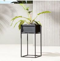 Berdiri Tanaman Logam Lantai Hitam Dekoratif Modern Tanaman Pot Bunga Berdiri