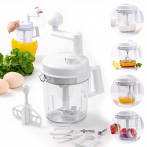 Picadora manual de alimentos con manivela, cortador de verduras multifunción, batidora para cebolla, ajo, frutas y huevos. - Product Image 4