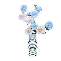 Vente en gros de 6 têtes d'hibiscus pivoine fleurs mariage maison DIY arrangement floral tissu de soie Festival fond fleur mur mariage