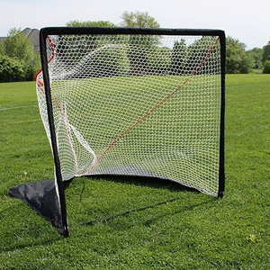 High Quality SAMBASPORTS 4' X 4' X 4' Durable Portable <strong>Foldable</strong> Lacrosse <strong>Goal</strong> with Iron Frame and Polyester Training Nets - Product Image 3