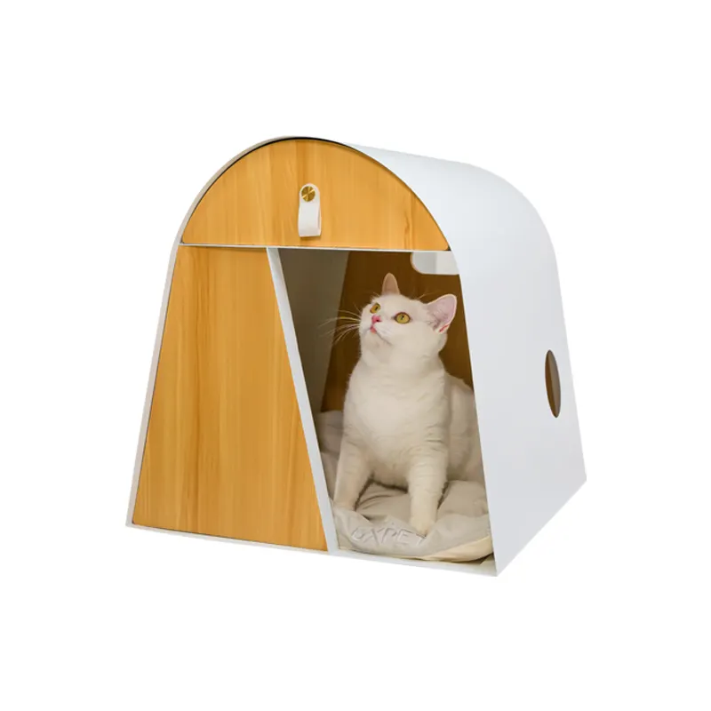 Venta caliente cachorro/perro pequeño/gatito cama gato casa de madera de alta calidad al por mayor muebles de gato de hierro personalizado