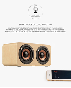 スクエアバンブーラウド木製ポータブルBoomboxサウンド機器ミニアンプ強力ベースDJワイヤレスプロフェッショナルパーティースピーカー - Product Image 3