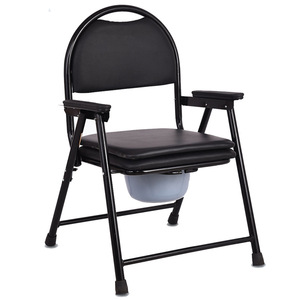 เก้าอี้นั่งถ่ายแบบพกพาพับได้พร้อมถังสำหรับผู้สูงอายุและผู้พิการ - Product Image 3