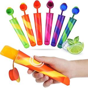 Moule à sucettes glacées en silicone individuel avec couvercle anti-goutte, pour la fabrication de glaces maison, <span class=keywords><strong>sans</strong></span> BPA, pour enfants, compatible congélateur - Product Image 1
