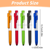 Stylet multifonction en plastique durable avec logo personnalisé SL, support de téléphone pliable, stylo à bille multi-outils avec lumière LED pour téléphones