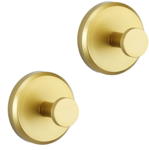 Modern Stainless Steel Suction Cup <b>Hooks</b> for <b>Bathroom</b> Kitchen Shower Glass Doors-Satin Gold Matte Brushed Waterproof Robe <b>Hook</b> - Product Image 1