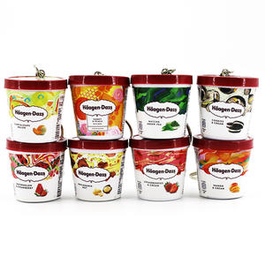 هدية رائعة للصيف في متجر الآيس كريم هدية لطيفة مصغرة للأكل والحلي سلسلة مفاتيح للحشو حقيبة جودي - Product Image 2