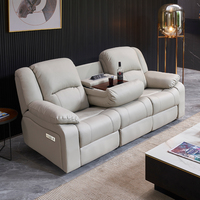 Canapé inclinable électrique moderne en cuir PU, ensemble 3+1, avec port USB, pour salon – Vente chaude usine