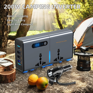 Portable 200W Camping en plein air onduleur universel 12V/220V voiture onduleur PD Charge rapide USB chargeur adaptateur pour la randonnée - Product Image 3