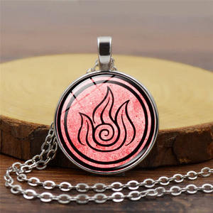 Nouveau <span class=keywords><strong>Avatar</strong></span> le dernier maître de l'air verre Cabochon pendentif collier Air nomade feu eau tribu bijoux cadeau pour homme - Product Image 4