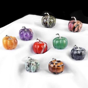 Venta al por mayor de tallados de calabaza [boho] con cristales, atracción de riqueza, piedra decorativa, virutas de piedra en bruto talladas, colección de minerales - Product Image 1