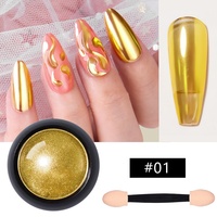 Superbe Poudre à Ongles Métallique Effet Miroir Chrome Poussière Argent Or Rouge Bleu Vert Pigment Titane pour Nail Art