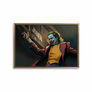 Abstract Joker <b>Canvas</b> Print - Printed Artwork for Unique Wall Decor,GOLD <b>FRAMED</b> <b>CANVAS</b> - Product Image 2