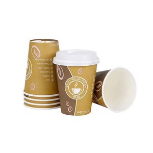 4oz 8oz Leak-Proof Disposable Custom Hot Coffee Paper Cup Mug with Logo Drinkware - Product Image 1