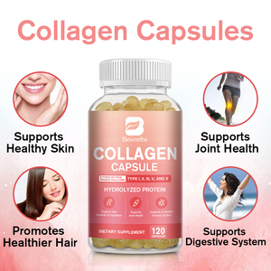 Beworths Multi Collageen (Types I, <span class=keywords><strong>Ii</strong></span>, Iii, V & X) 60Pcs Gehydrolyseerde Eiwitcollageen Softgel Capsule Voor Huid - Product Image 2