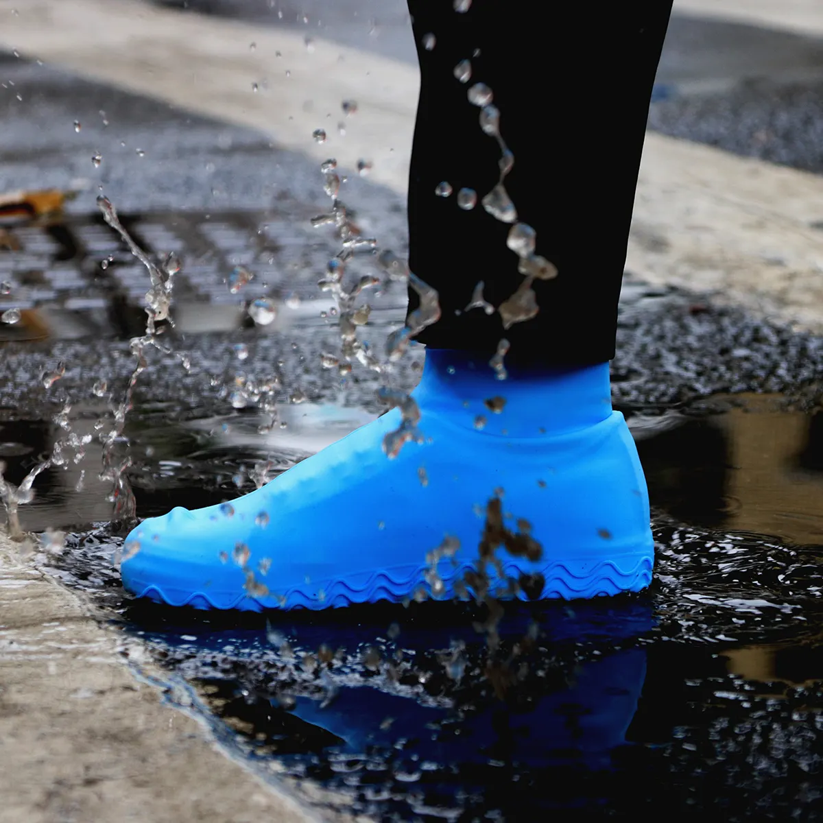 靴カバー雨再利用可能な防水プロテクターレインブーツ男性女性スキッドプルーフ防水靴カバー