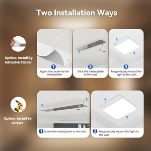 Plafonnier LED rechargeable à détecteur de mouvement avec télécommande sans fil, lumière intelligente à piles, 3 températures de couleur, lumière activée par le mouvement - Product Image 3