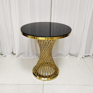 تصميم حديث فاخر من الزجاج المستدير عالي الجودة من الفولاذ المقاوم للصدأ الذهبي للاستخدام في حفلات الزفاف - Product Image 3