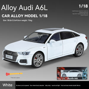 도매 다이캐스트 1:18 Aodi A6L 금속 자동차 금형 소리와 빛 풀백 도어 오픈 장식 컬렉션 합금 자동차 모델 자동차 - Product Image 6
