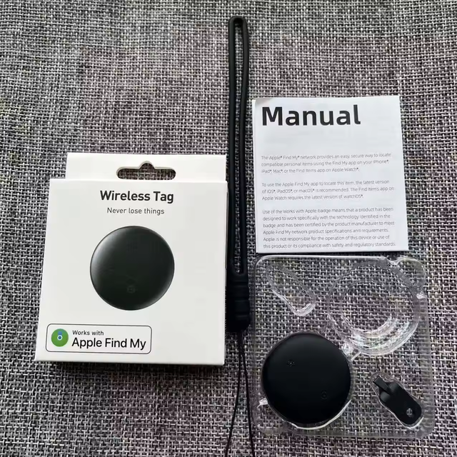 Works with Apple Find My Smart Tracker IP67 Waterproof Wireless Tag Global Positioning Locator for Pet Dog Cat Key