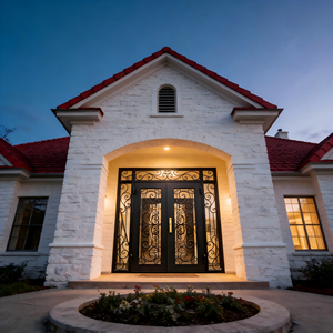 Portes <span class=keywords><strong>d</strong></span>'<span class=keywords><strong>entrée</strong></span> extérieures de sécurité en fer forgé, design classique, luxe moderne, <span class=keywords><strong>prix</strong></span> <span class=keywords><strong>d</strong></span>'usine, sur mesure pour maison et villa - Product Image 6
