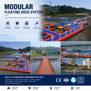 Ponton flottant en HDPE en forme de bateau, prix d'usine, pour maison flottante, ponton flottant pour maison sur l'eau, noir et blanc, vente chaude aux États-Unis - Product Image 2