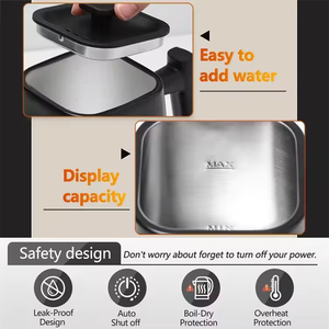 Acero inoxidable 304 0.9L 1200W negro Digital inteligente verter sobre café té 360 grados Base rotacional Hervidor eléctrico de cuello de cisne - Product Image 4