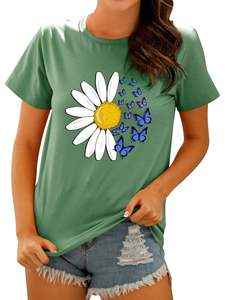 Damen Oversize Sommer T-Shirts Übergröße Frühling Niedliche Lässige Oberteile Kurzarm Mode Workout-Kleidung, Großhandel Anpassbar - Product Image 1