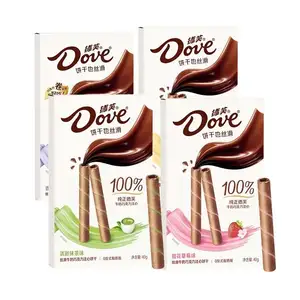 Wafer di cioccolato croccante rotolo 40g cioccolato al latte sapori biscotti bastoncini biscotti Wafer bar biscotti al cioccolato