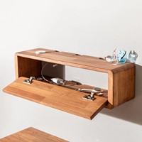 Boîte de rangement en bois gravée, style moderne, portable, multifonction, pour routeur, avec étagère de tri suspendue – Meilleure vente