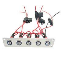 Interruptor de Botón Electrónico de 6 Posiciones con Panel Esmerilado de Acero Inoxidable IP65 YH-DY-23-6, 16A DC12V, Interruptor de Alúmina