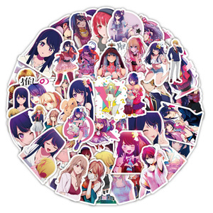 Série complète de 50 autocollants japonais mignons d'anime <span class=keywords><strong>Oshi</strong></span> <span class=keywords><strong>No</strong></span> Ko pour ordinateur portable, bagages, bricolage - Product Image 5