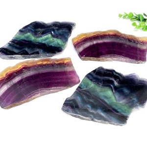 도매 보석 장식품 자연 무지개 플루오르 석 석판 조각 크리스탈 공예 홈 장식 - Product Image 5