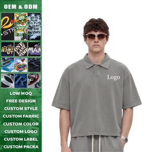 Camiseta de hombre de manga corta de punto de 280 g/m² de corte holgado, estilo vintage lavado y desgastado, informal, streetwear, oversize - Product Image 3