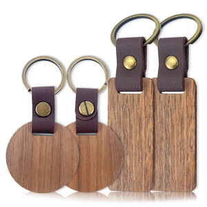 Wholesale Wooden Keychain Blank Beech Wooden Keychain for Laser Engraving and DIY Custom Decoration