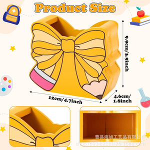 Porte-stylo en forme de papillon jaune, rangement pour pinceaux de maquillage, organisateur de bureau, conteneur créatif pour fournitures de bureau - Product Image 5