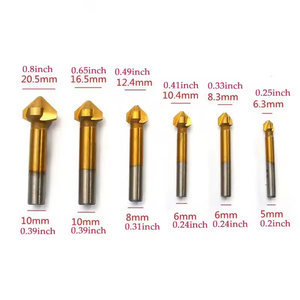 6.3-20.5MM HSS <strong>Countersink</strong> Bore 6pcs Round Shank Chamfer <strong>Drill</strong> Bit 3 Flute 90 Degree Chamfer <strong>Countersink</strong> <strong>Drill</strong> Bit Set - Product Image 3