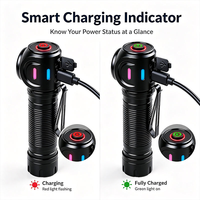 Lampe torche LED rotative super lumineuse avec batterie intégrée, fixation magnétique, lampe de travail multi-poches pour réparation automobile et camping