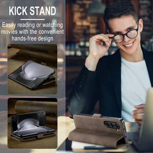 Étui portefeuille CaseMe pour <span class=keywords><strong>Samsung</strong></span> Galaxy Z Fold 5 Étui rétro magnétique de luxe pratique en cuir <span class=keywords><strong>Flip</strong></span> Cover pour <span class=keywords><strong>Samsung</strong></span> Z Fold 5 4 <span class=keywords><strong>3</strong></span> - Product Image 4