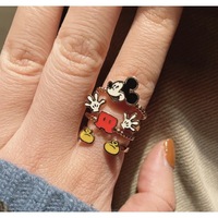 Cincin Tikus Lucu Bergaya Kartun, Aksesoris Unik, Cincin yang Dapat Diatur untuk Anak Perempuan