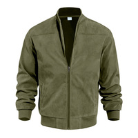 Vestes bomber personnalisées en vert Amy bon marché, à col montant, fines et élégantes, décontractées pour hommes, printemps