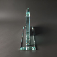 Plaque de bureau personnalisée en cristal à double panneau Neelpure 188179 pour cadeau d'entreprise