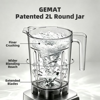 Hoge snelheid blender 1600W professionele mixer fruit ijs smoothie maker met 2-in-1 geïntegreerde tamper, opberg- en maatbeker